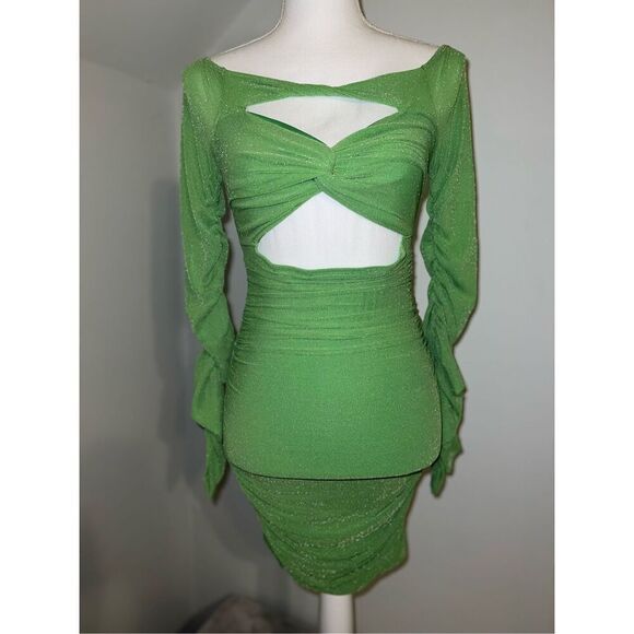 Women’s Bodycon Cutout Ruched Mini Dress US 4 Club Rave - Picture 1 of 8